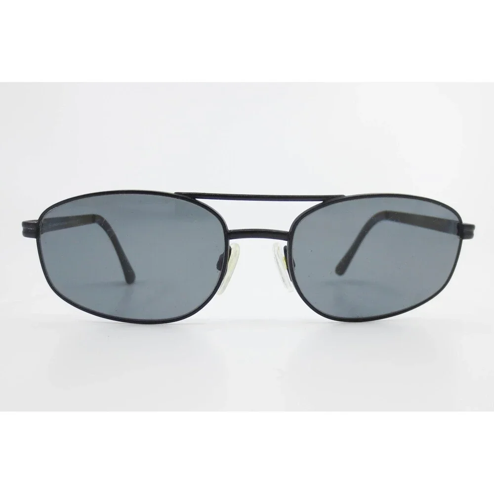 Sergio Tacchini S.T.1066-S T803 Black Oval Double Bridge Sunglasses Italy Large